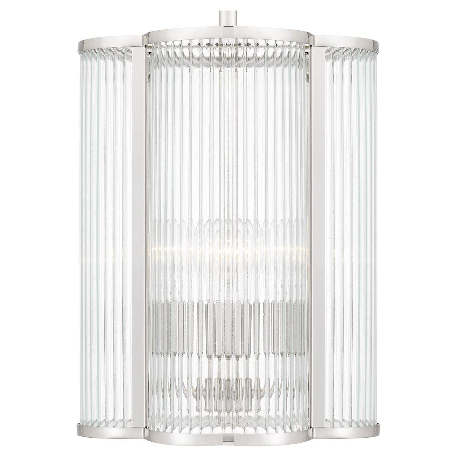 Aster 4 Light Mini Pendant, Clear Ribbed