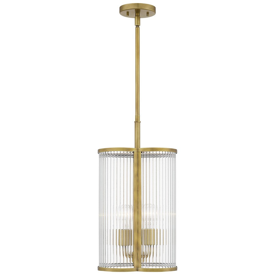 Aster 4 Light Mini Pendant, Clear Ribbed