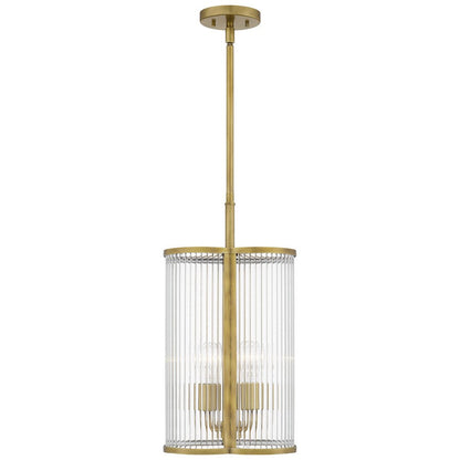 Aster 4 Light Mini Pendant, Clear Ribbed