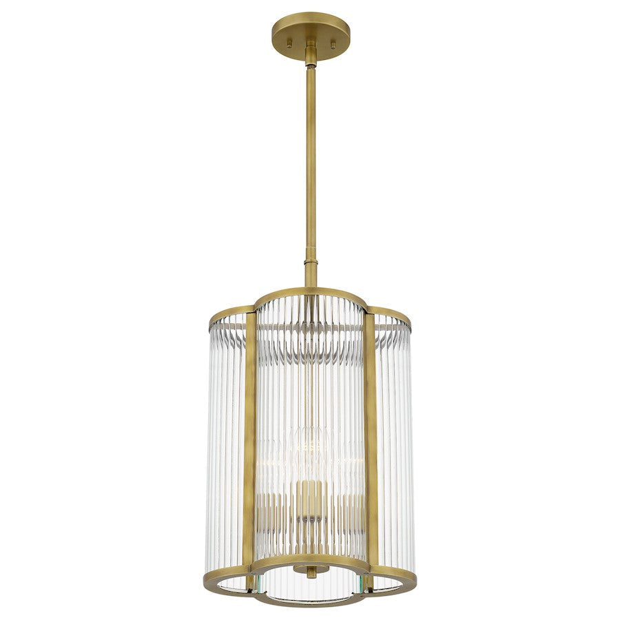 Aster 4 Light Mini Pendant, Clear Ribbed