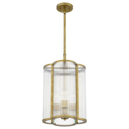 Aster 4 Light Mini Pendant, Clear Ribbed