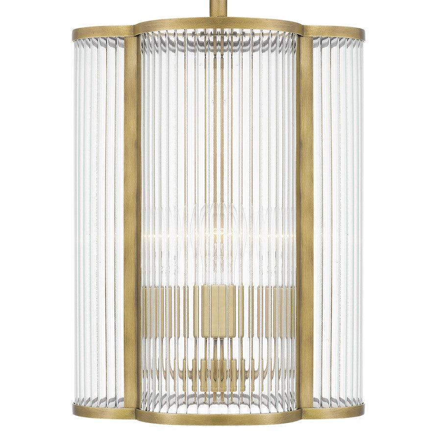 Aster 4 Light Mini Pendant, Clear Ribbed