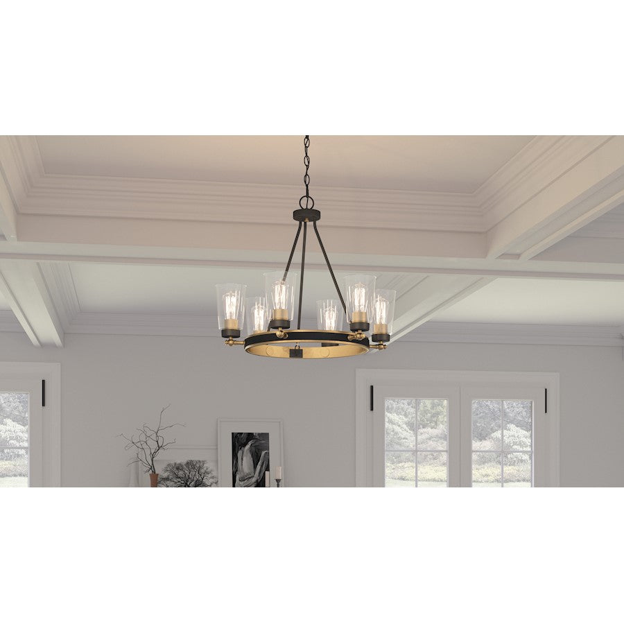 Quoizel Atwood 6 Light Chandelier, Old Bronze/Clear - ATO5025OZ