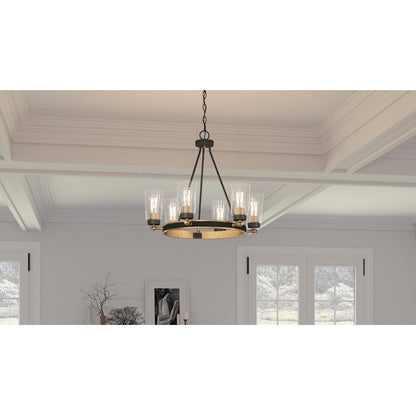 Atwood 6 Light Chandelier, Old Bronze/Clear