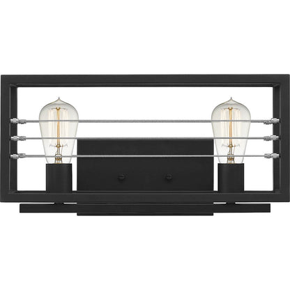 Awendaw 2 Light Bath Vanity, Matte Black