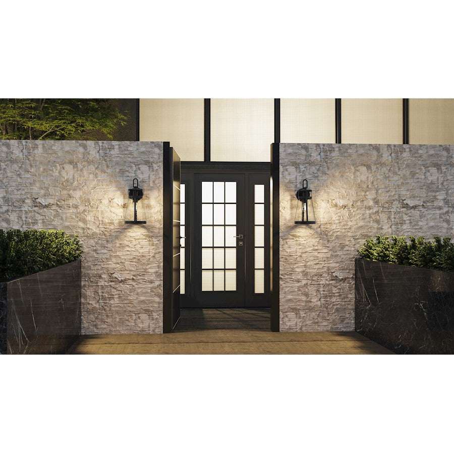 Quoizel Barber 1 Light 13" Outdoor Lantern, Aluminum/Clear Seedy - BAB8406ABA