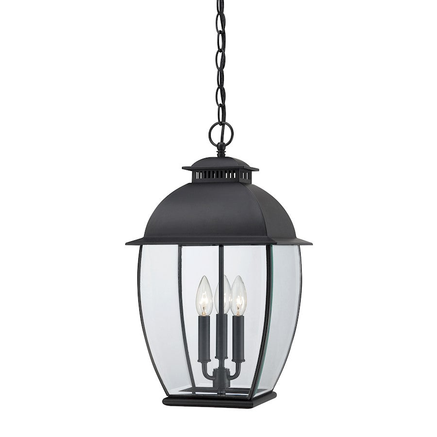 3 Light Bain Outdoor Hanging Lantern, Mystic Black