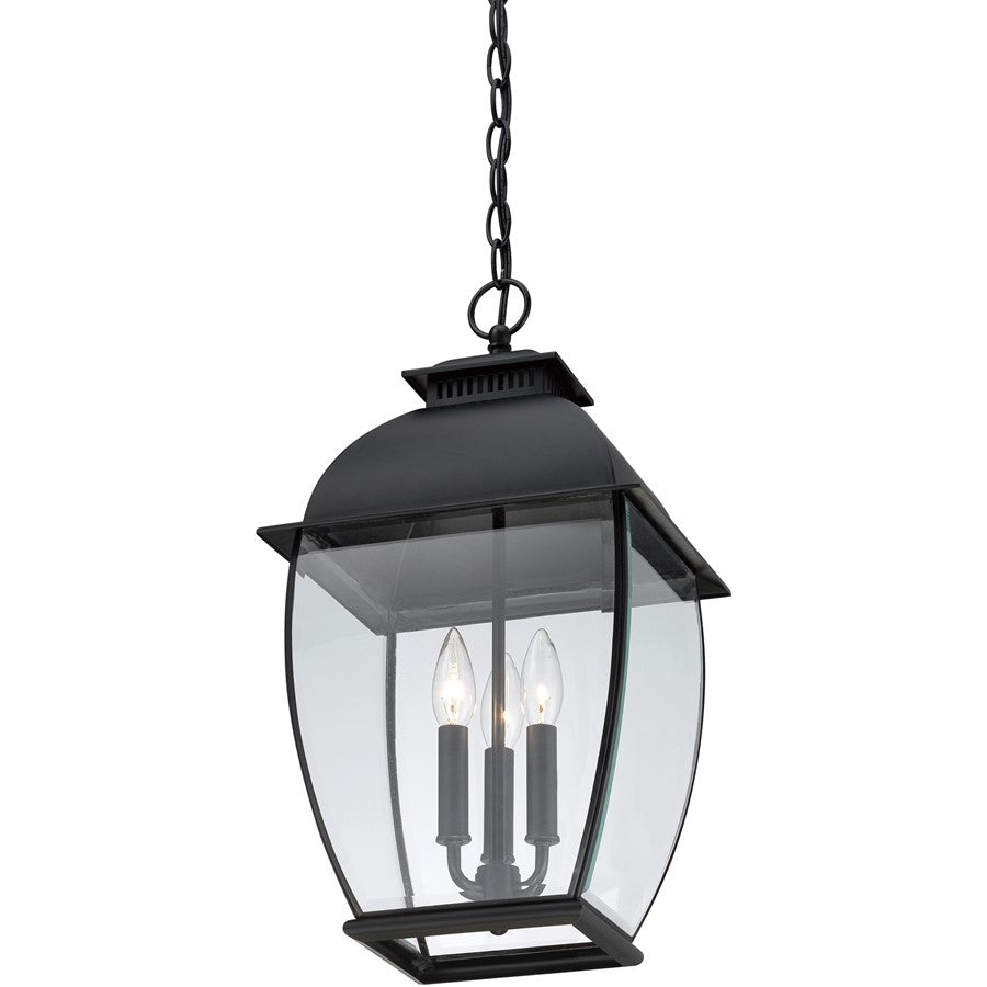 3 Light Bain Outdoor Hanging Lantern, Mystic Black