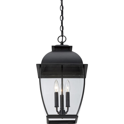 3 Light Bain Outdoor Hanging Lantern, Mystic Black