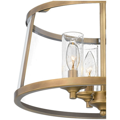 Barlow 4 Light Semi-Flush Mount, Weathered Brass