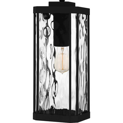 Balchier 1 Light 7" Outdoor Lantern, Black/Clear Hammered