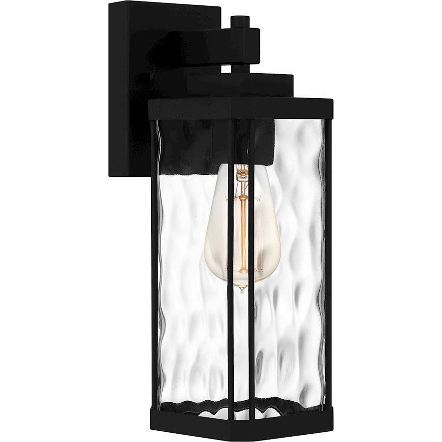 Quoizel Balchier 1 Light 14" Outdoor Lantern, Black/Clear Hammered - BCR8405MBK