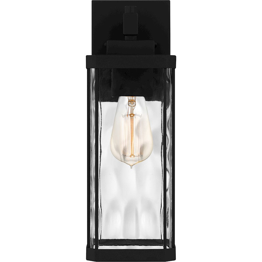 Balchier 1 Light Outdoor Lantern, Black/Clear Hammered