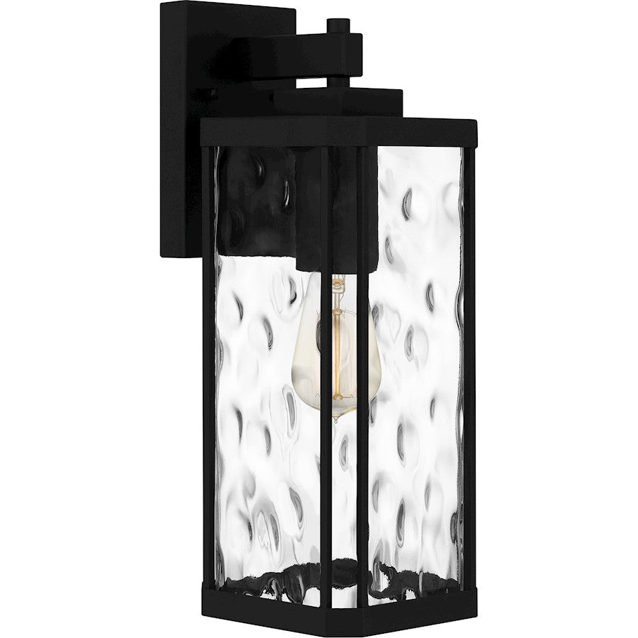 Quoizel Balchier 1 Light 17" Outdoor Lantern, Black/Clear Hammered - BCR8406MBK