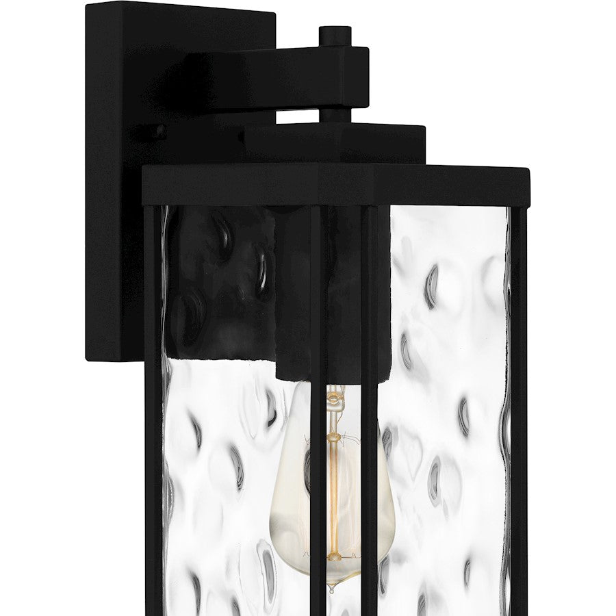 Balchier 1 Light Outdoor Lantern, Black/Clear Hammered