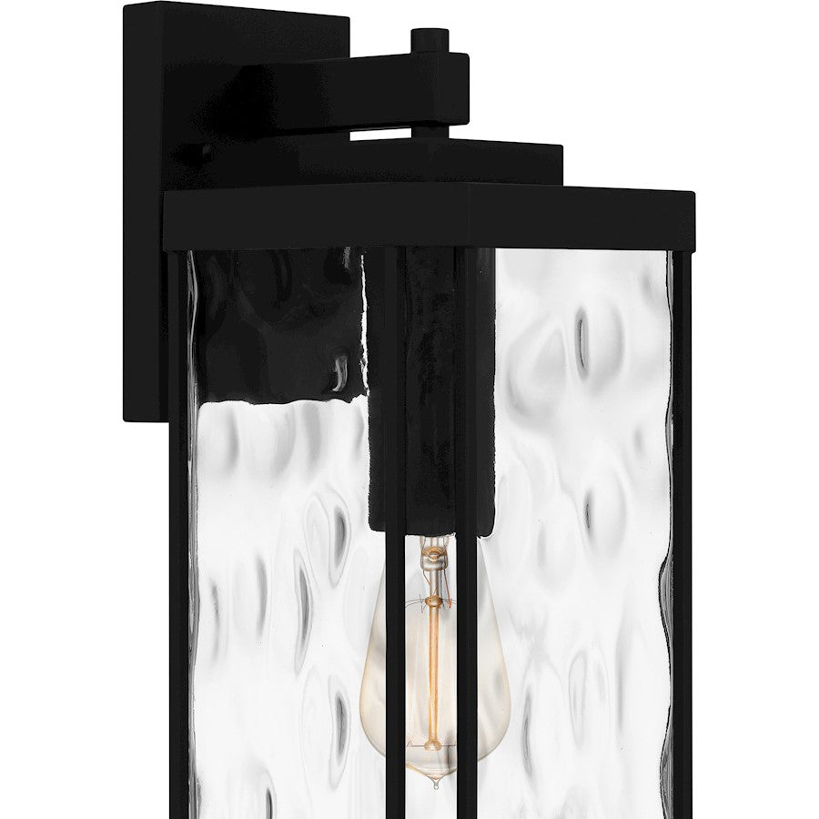 Balchier 1 Light Outdoor Lantern, Black/Clear Hammered