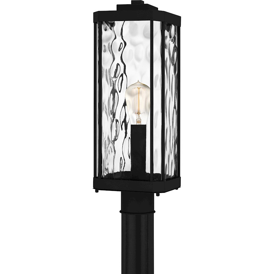 Balchier 1 Light 20" Outdoor Lantern, Black/Clear Hammered