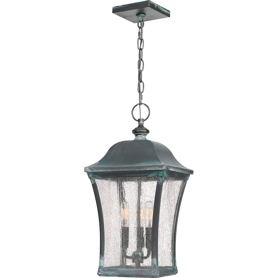 Bardstown 3 Light Outdoor Hanging Lantern, Aged Verde