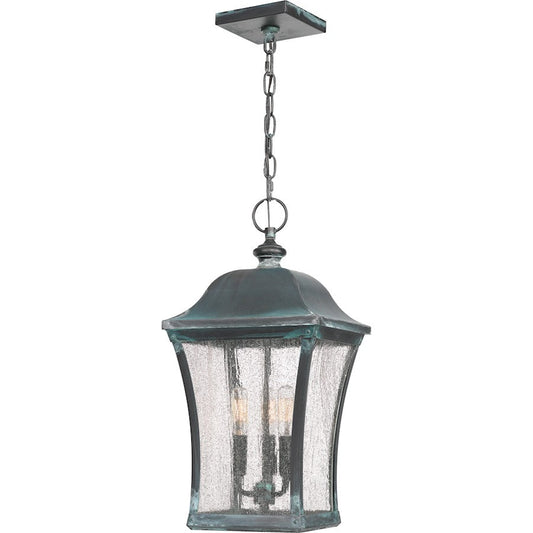 Bardstown 3 Light Outdoor Hanging Lantern, Aged Verde