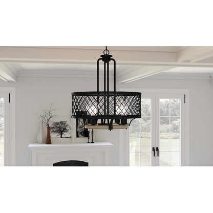 Benton 4 Light Pendant, Distressed Iron