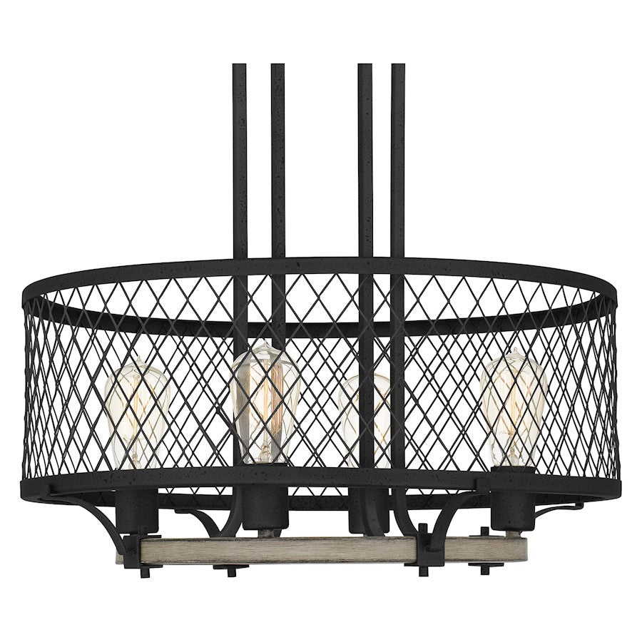 Benton 4 Light Pendant, Distressed Iron