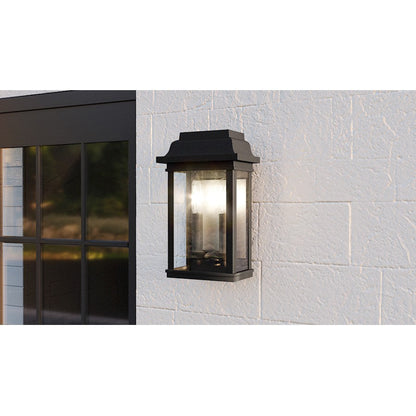 Berkley Outdoor Lantern, Mottled Black/Clear