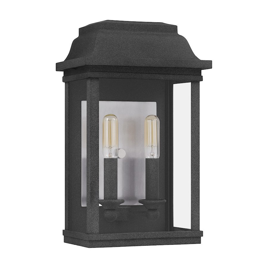 Berkley Outdoor Lantern, Mottled Black/Clear
