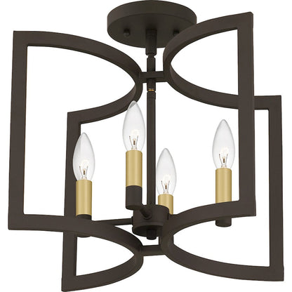 Beaufain 4 Light Semi-Flush Mount, Old Bronze