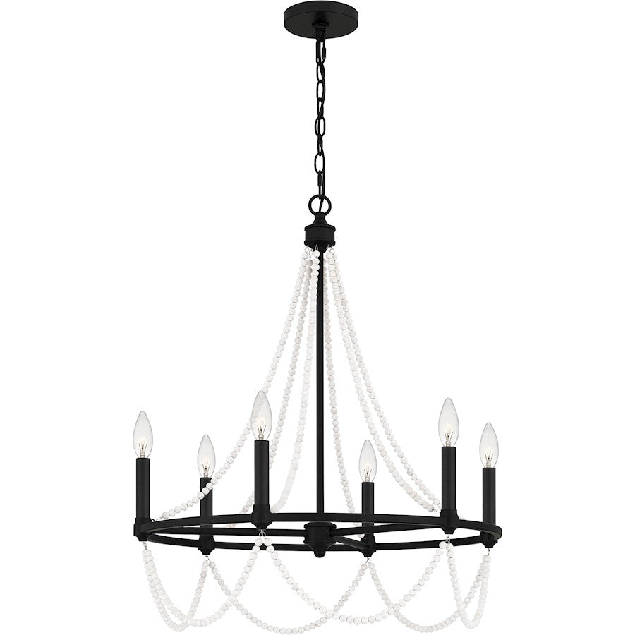 Quoizel Brigitta 6 Light Chandelier, Matte Black - BGA5021MBK