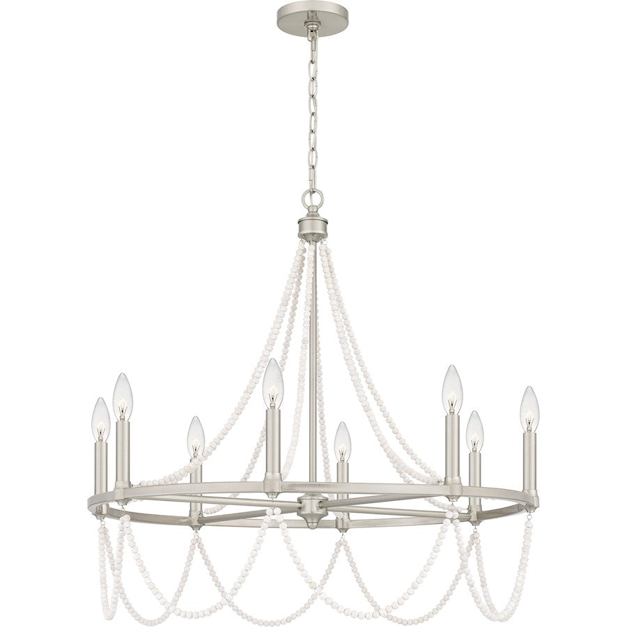 Quoizel Brigitta 8 Light Chandelier, Brushed Nickel - BGA5030BN