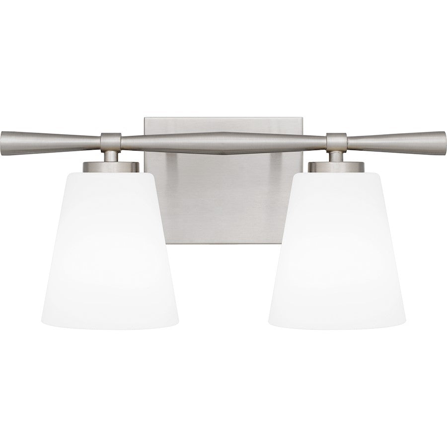 Quoizel Brindley 2 Light Bath Light, Brushed Nickel/Opal Etched - BID8616BN