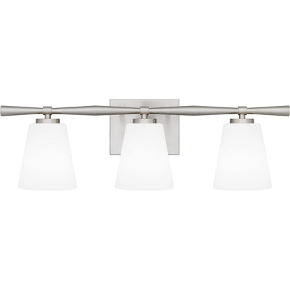 Quoizel Brindley 3 Light Bath Light, Brushed Nickel/Opal Etched - BID8623BN