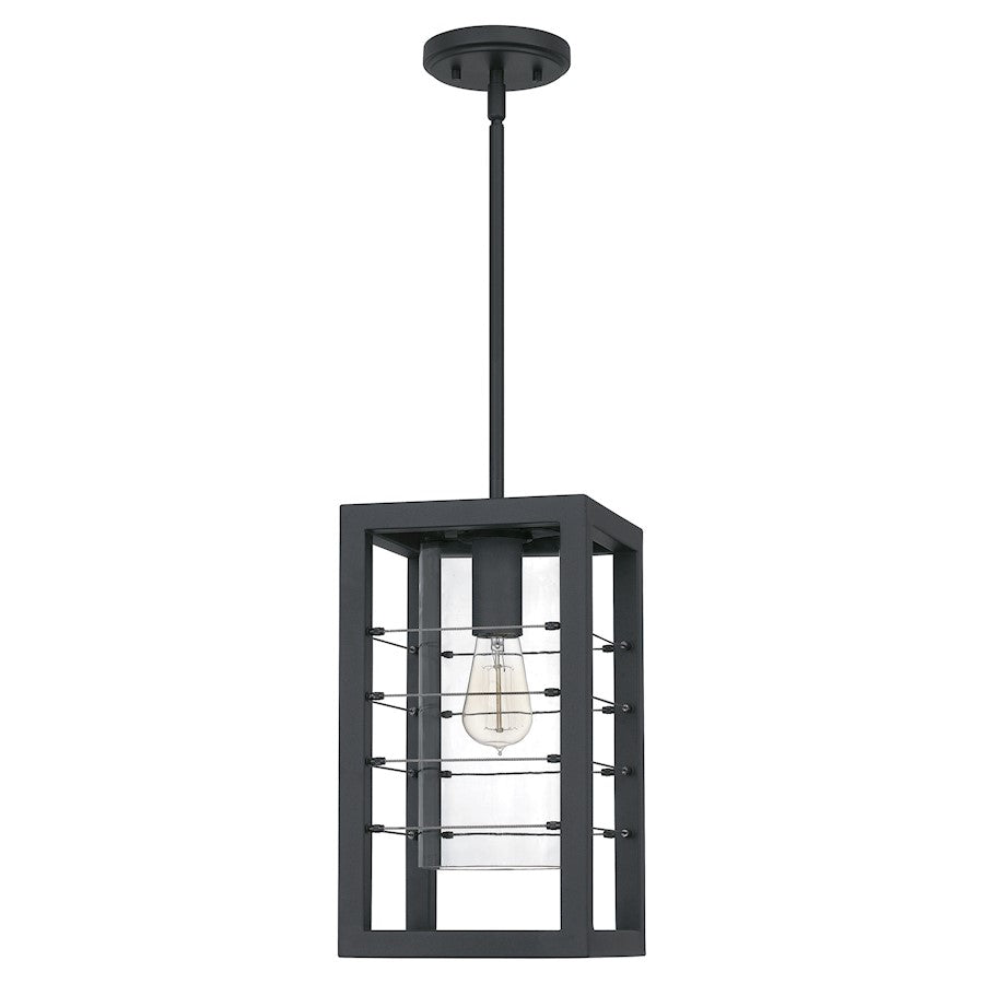 Bimini 1 Light Outdoor Hanging Lantern, Earth Black