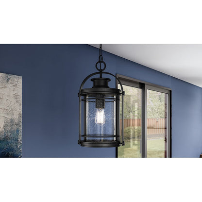 Booker 1 Light Mini Pendant, Mystic Black/Clear Seeded