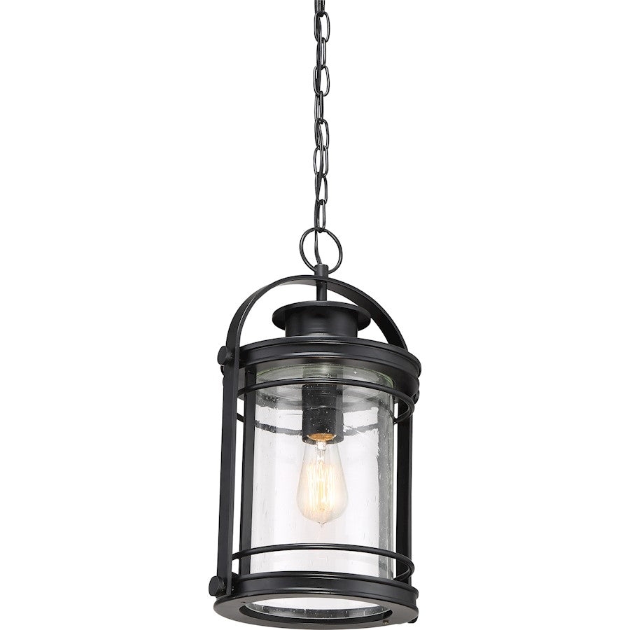 Booker 1 Light Mini Pendant, Mystic Black/Clear Seeded