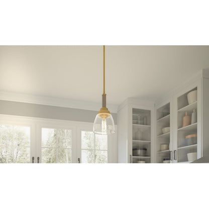 Burkett 1 Light Mini Pendant, Light Gold/Clear