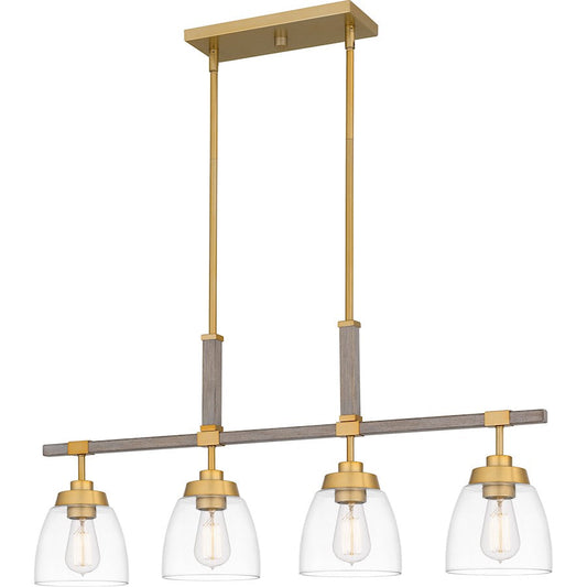 Burkett 4 Light Island Light, Light Gold/Clear