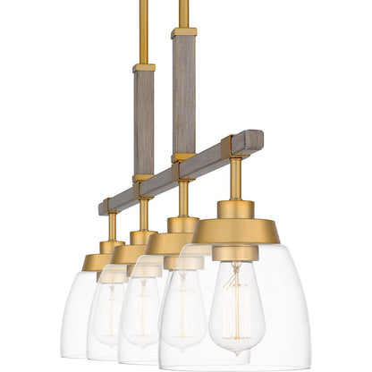 Burkett 4 Light Island Light, Light Gold/Clear