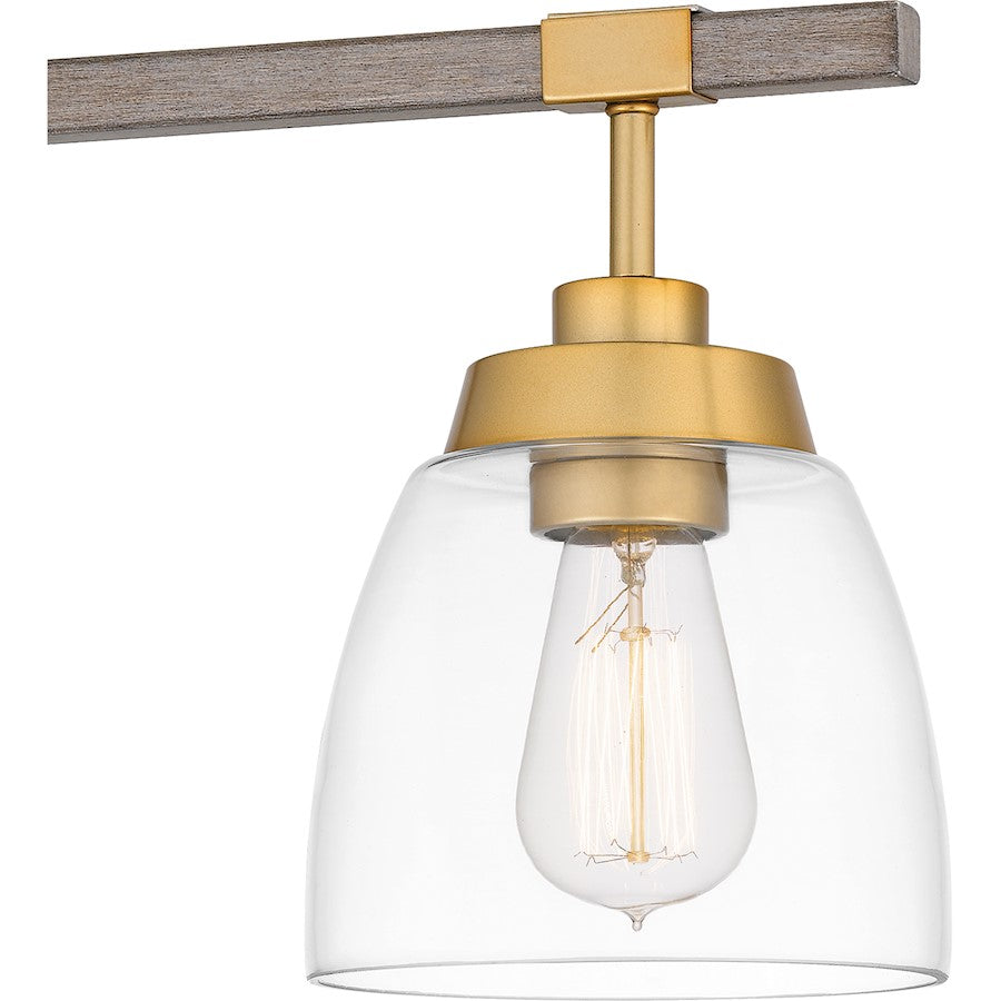 Burkett 4 Light Island Light, Light Gold/Clear