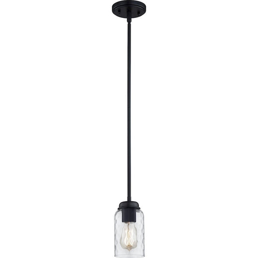 Blanche 1 Light Mini Pendant, Matte Black