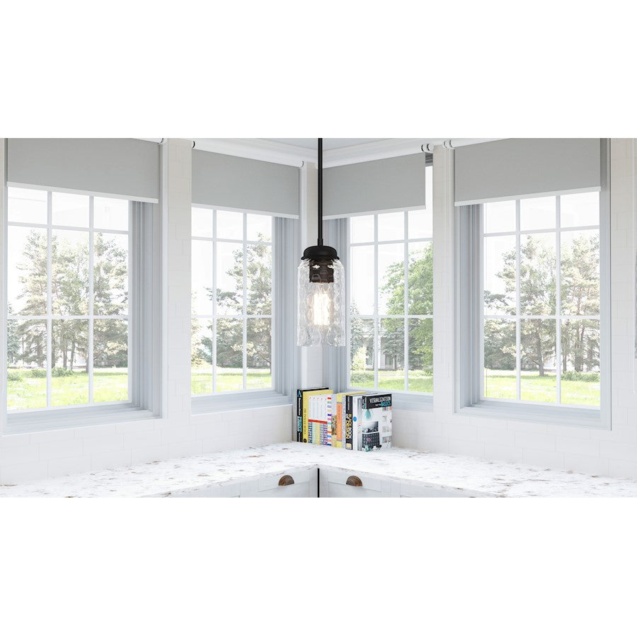 Blanche 1 Light Mini Pendant, Matte Black