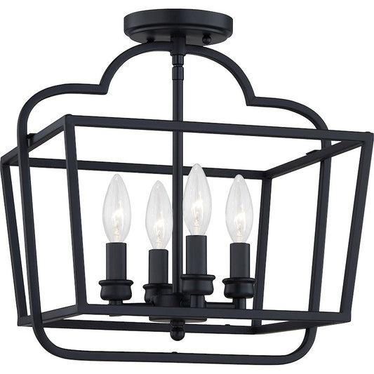 Blanche 4 Light Semi-Flush Mount, Matte Black