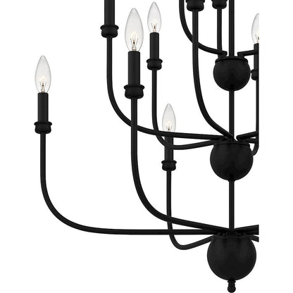 Blanche 15 Light Chandelier, Matte Black