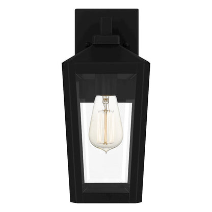 Blomfield 1 Light Outdoor Lantern, Matte Black/Beveled