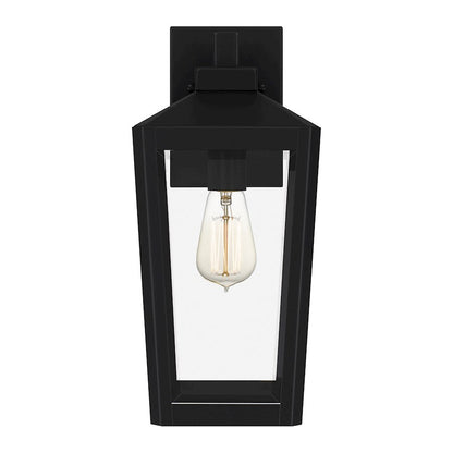 Blomfield 1 Light Outdoor Lantern, Matte Black/Beveled
