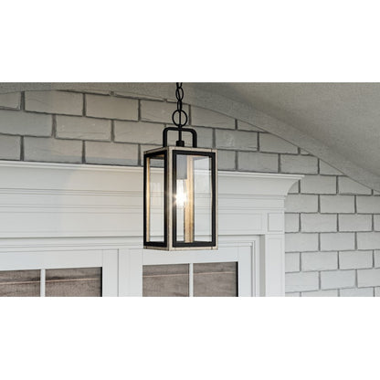 Bramshaw 1 Light 18.5" Outdoor Lantern, Matte Black/Seeded