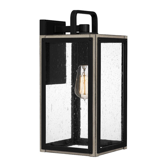 Bramshaw 1 Light Outdoor Lantern, Matte Black/Seeded