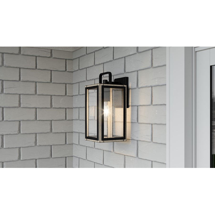 Bramshaw 1 Light Outdoor Lantern, Matte Black/Seeded