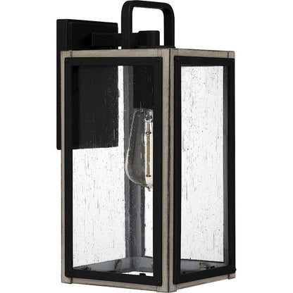 Bramshaw 1 Light Outdoor Lantern, Matte Black/Seeded