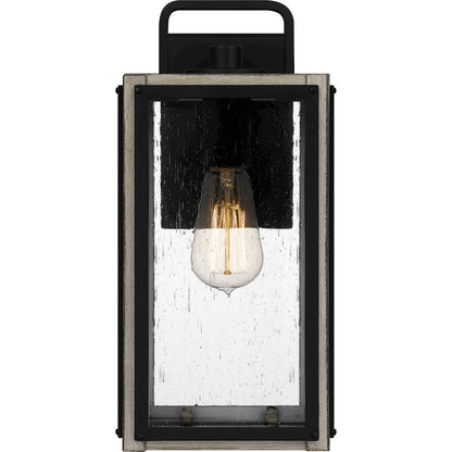 Bramshaw 1 Light Outdoor Lantern, Matte Black/Seeded